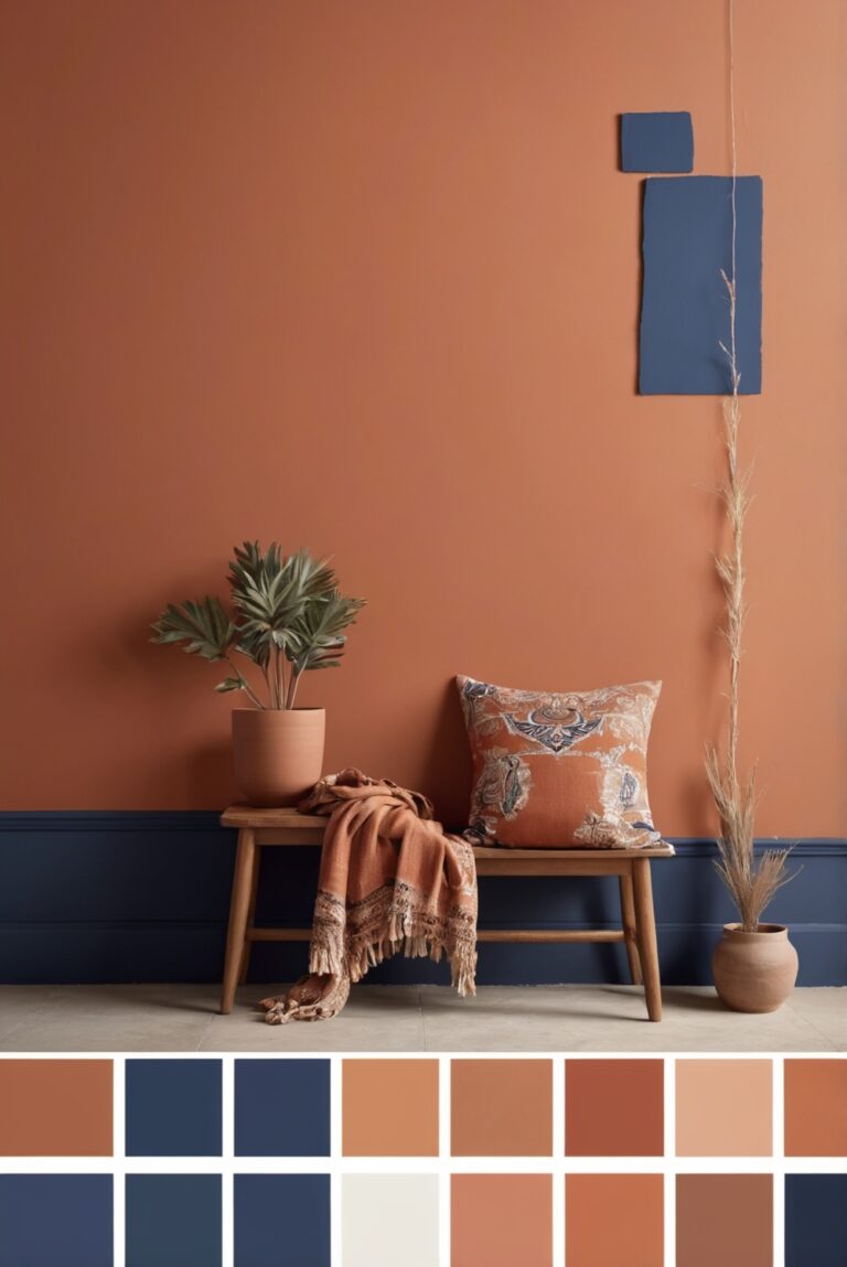 Best Sw Palettes Colors With Terracotta And Navy Blue For Your Room