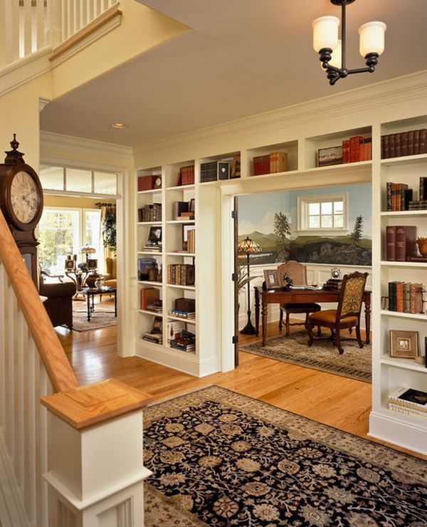 Custom Built-In Wall Bookshelves