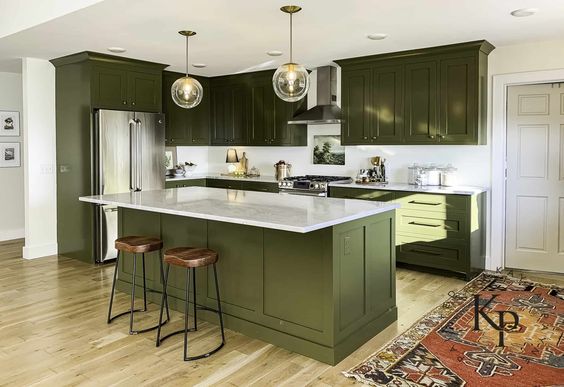 How to care for and maintain olive green cabinets