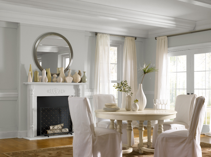 Enhance Your Living Room with the Elegant Touch of Dolphin Fin Behr Paint Color
