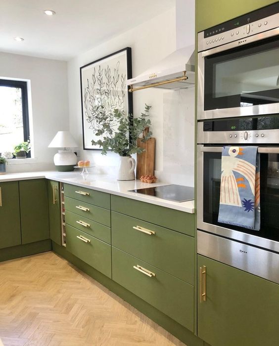 Olive Green Kitchen Cabinets