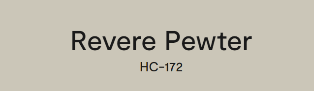 Revere Pewter (HC-172)
Light gray with warm undertones, versatile for modern and traditional spaces, offering a cozy and elegant feel.