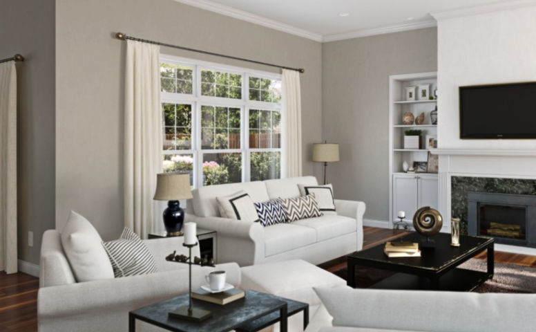 Sherwin-Williams Mindful Gray (SW 7016)
Versatile, neutral gray with warm undertones, creating a cohesive and sophisticated look with Misty.