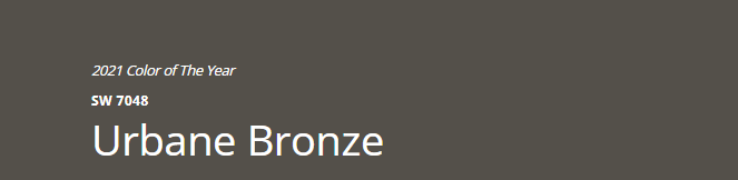 Sherwin Williams Urbane Bronze (SW 7048)
A dark, rich bronze that provides a striking, elegant contrast to Agreeable Gray.