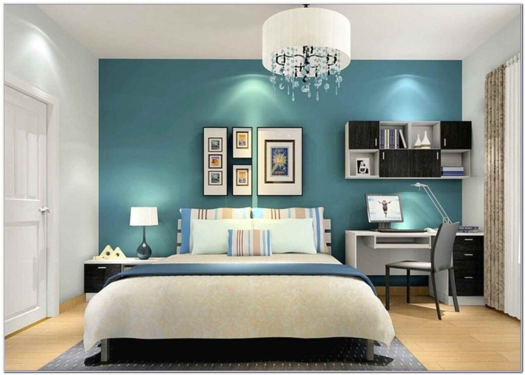 Transform Your Bedroom with Blue Accents on White Walls