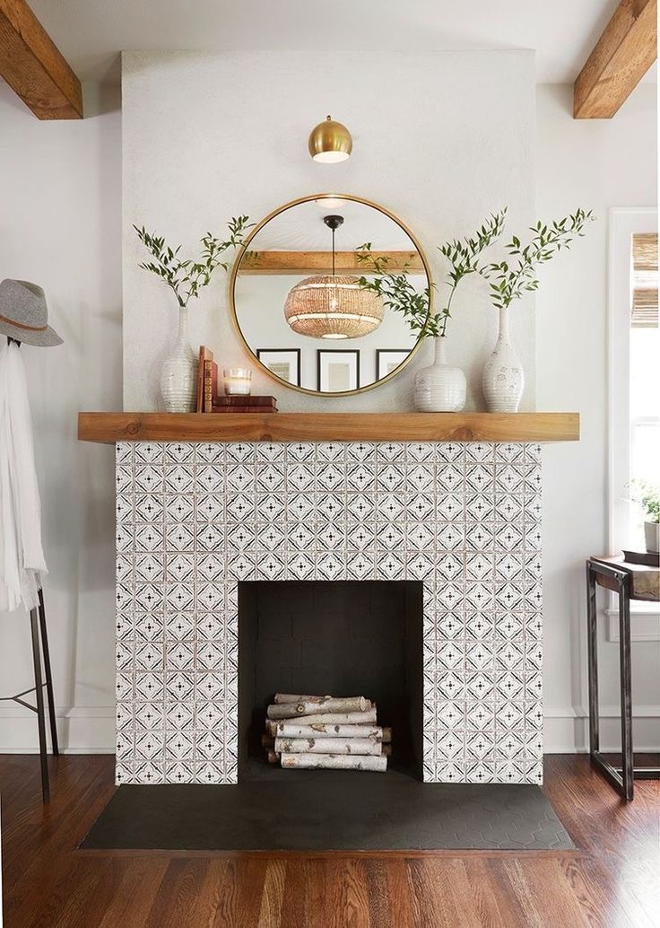 Transform Your Fireplace with These Creative Peel and Stick Tile Ideas ...