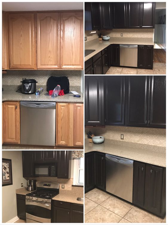 Transform Your Oak Cabinets with Grey Gel Stain