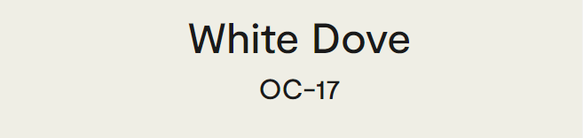 White Dove (OC-17):
 Soft, warm white with subtle creamy undertones, perfect for creating a welcoming and sophisticated ambiance.