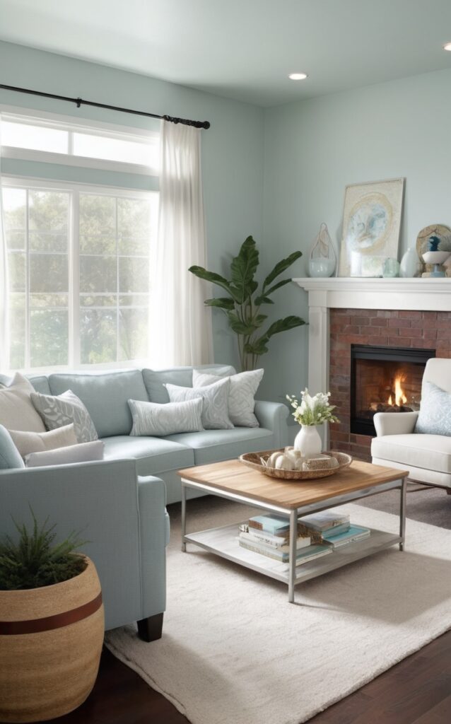 sea salt bedroom paint, rooms painted sea salt, sea salt paint from sherwin williams, 6204 sea salt, sherwin williams 6204, classic coastal decor, coastal halloween decor, coastal fall decor,