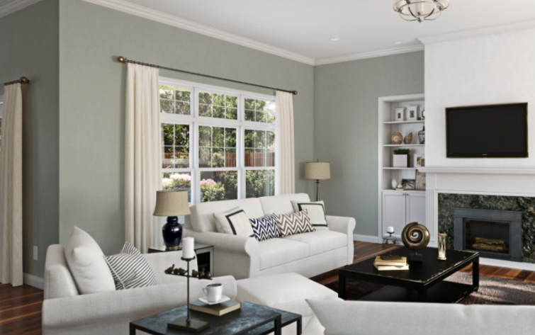 Sherwin-Williams Oyster Bay (SW 6206)
A medium-toned green-gray that offers depth and sophistication to any room.