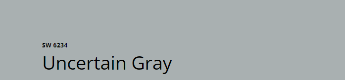 Sherwin Williams Uncertain Gray (SW 6234)
A warm blue-gray that adds a touch of sophistication and comfort to any space.