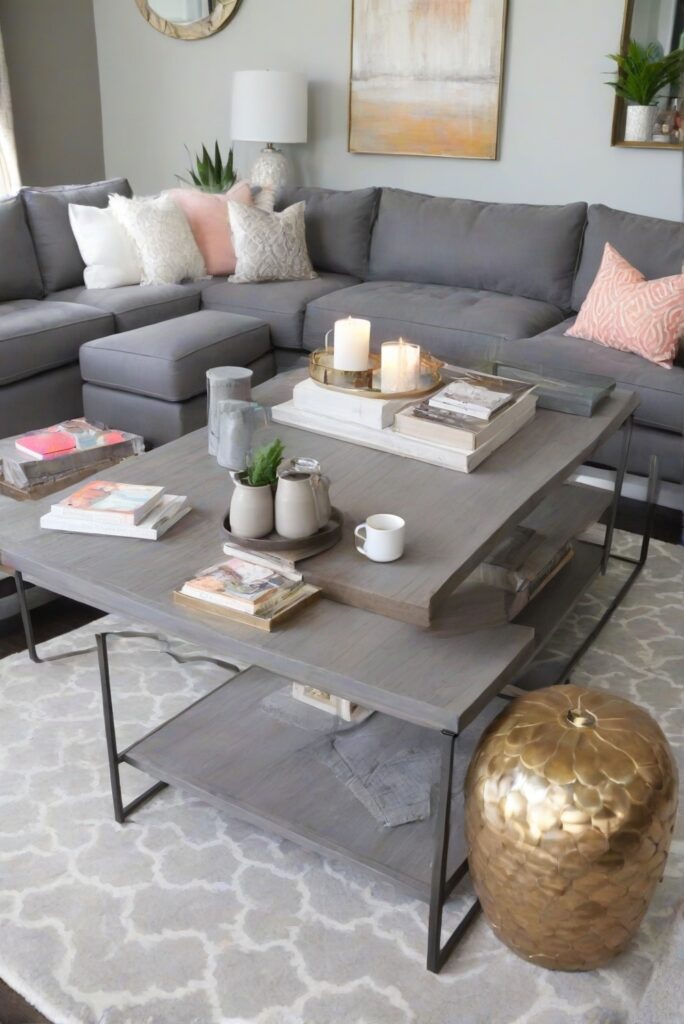 The best color for a coffee table to compliment a gray couch would be a warm neutral tone like beige, taupe, or cream. These colors will create a cohesive and harmonious look with the gray couch. Sherwin Williams offers a wide range of neutral colors that would work well with a gray couch, such as Accessible Beige, Agreeable Gray, or Alabaster. Behr also has great options like Wheat Bread, Mineral, or Swiss Coffee. Benjamin Moore's Revere Pewter, Edgecomb Gray, or White Dove are also excellent choices. Continuing reading, you can also consider adding pops of color with accessories like throw pillows, rugs, or artwork to add visual interest and personality to the space. Mixing in metallic accents like gold or silver can also elevate the overall look. Overall, choosing a warm neutral color for your coffee table will create a balanced and inviting atmosphere in your living room.