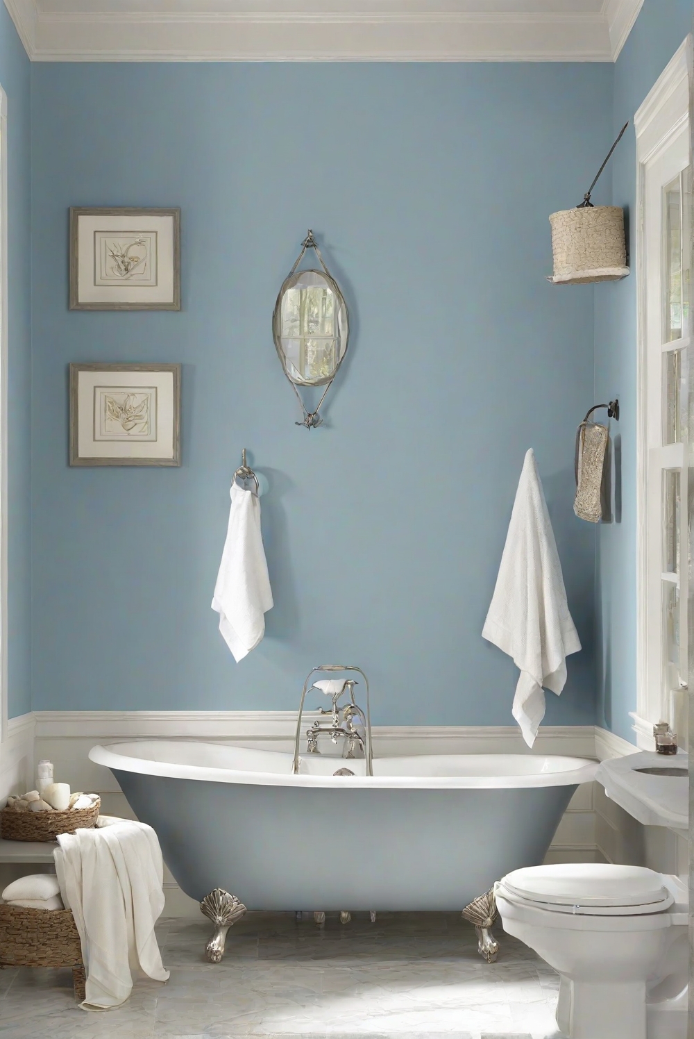 Bathroom Walls: Hinting Blue SW 6519 - 2024 Wall Paint Guide - HOME ...