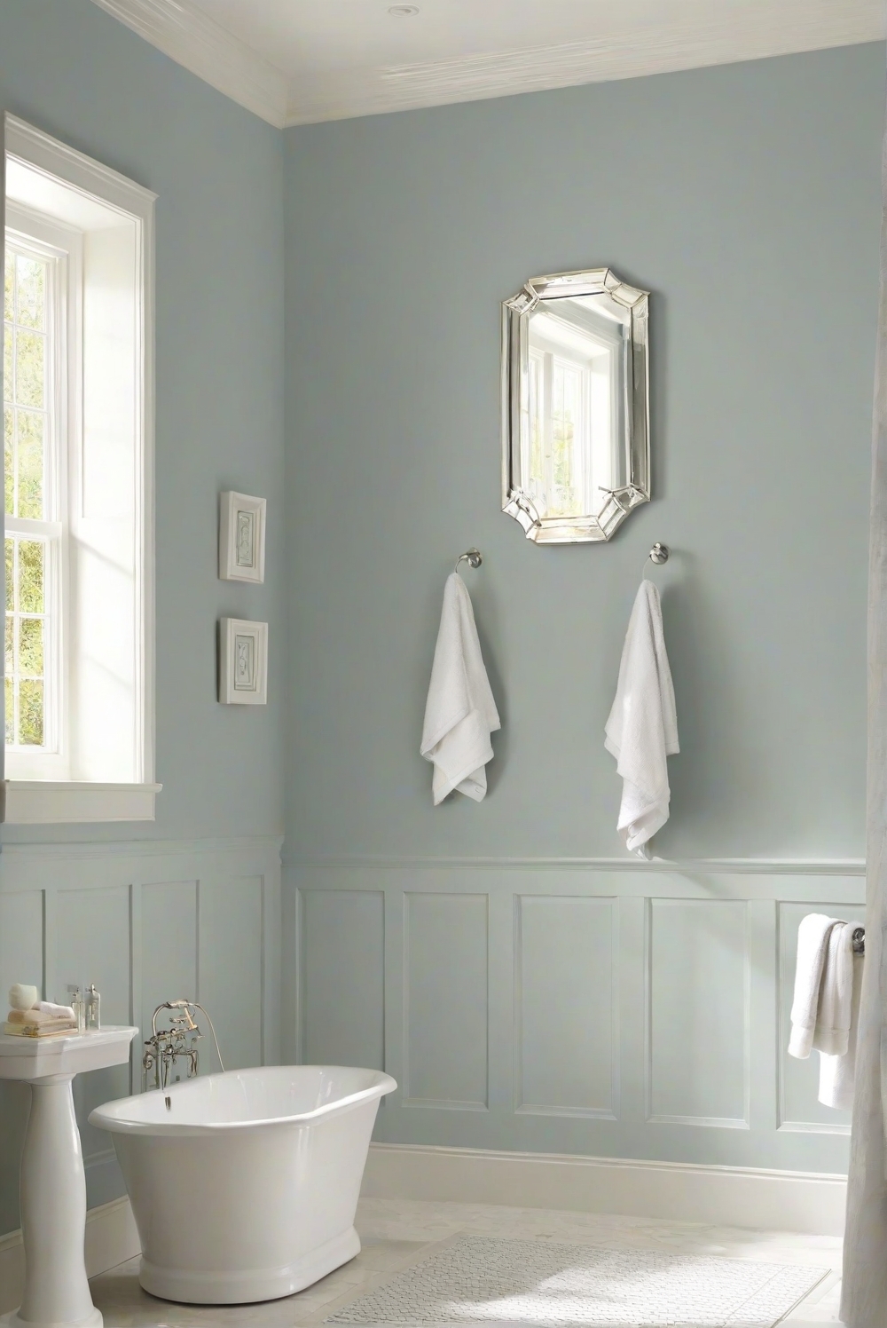 Bathroom Walls: Topsail SW 6217 - 2024 Wall Paint Guide | HOME CABINET ...