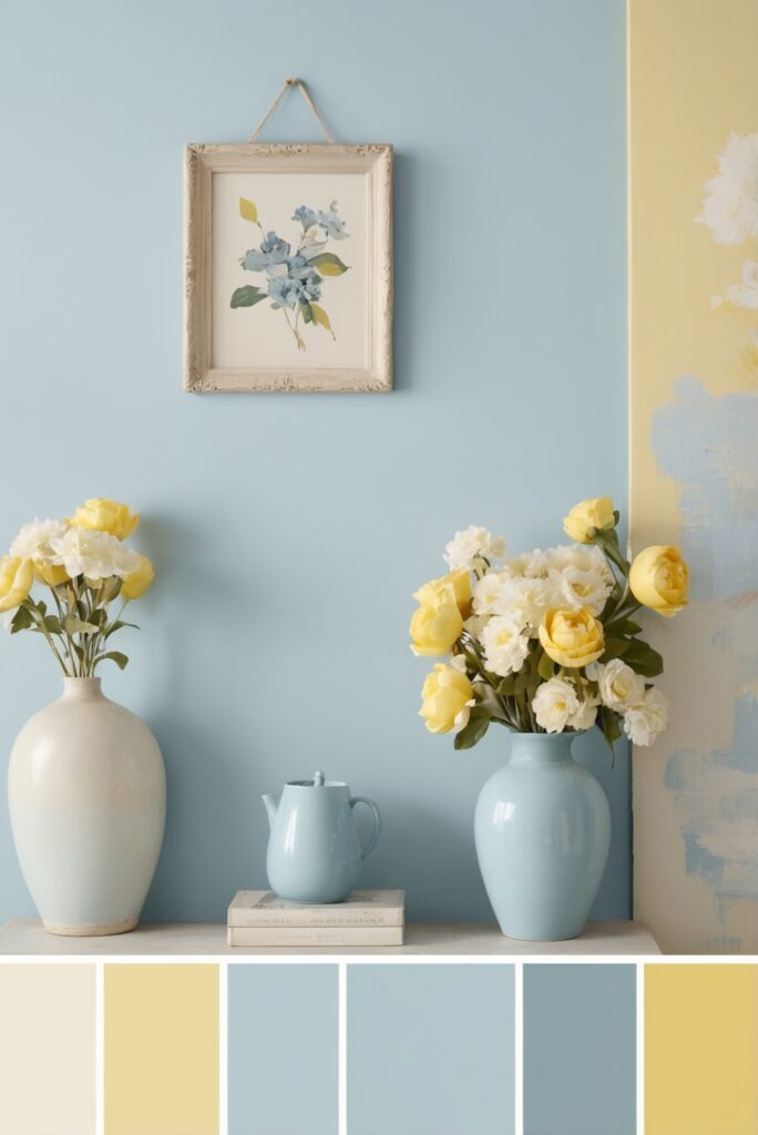 Best 5 Color SW Palettes with Soft Blue and Lemon Yellow for Your Room 2024
