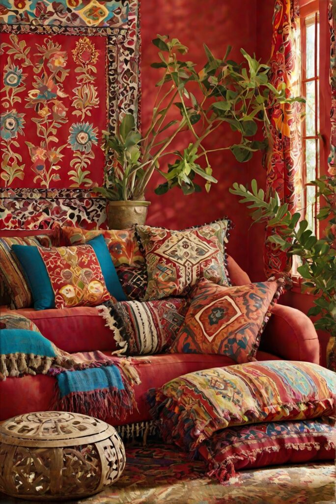 Boho Chic: How to Create a Vibrant Bohemian Bedroom with Sherwin Williams Gypsy Red!