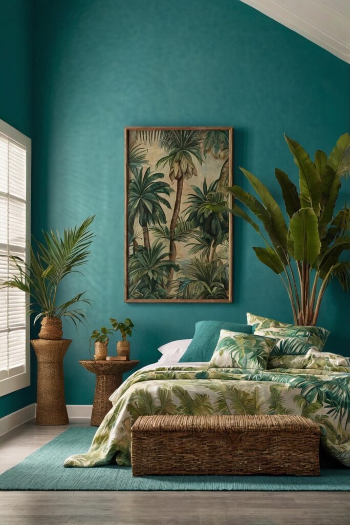 Tropical home decor, Teal interior design, Coastal living room ideas, Palm Coast paradise homes