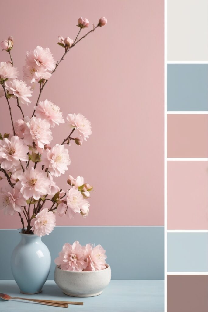 Best 5 SW Palettes Colors with Blossom Pink and Soft Blue for Your Room 2024