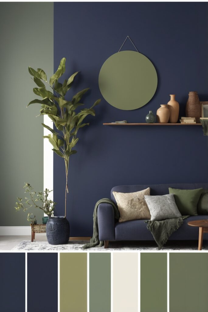 Best 5 SW Palettes Colors with Navy Blue and Olive Green for Your Room 2024
