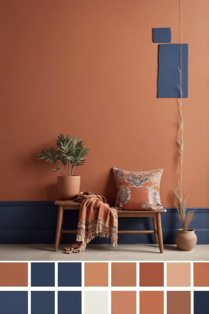 Best 5 SW Palettes Colors with Terracotta and Navy Blue for Your Room 2024