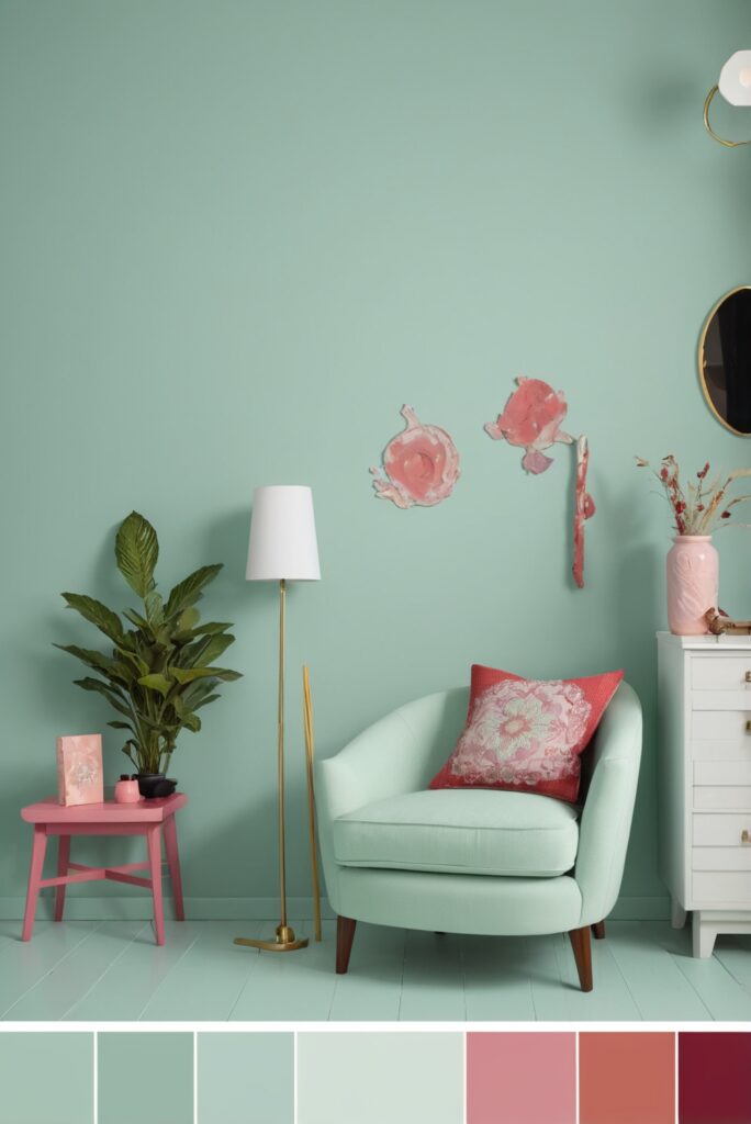 Best 5 SW Palettes colors with Mint, Ruby, Playful Sophistication for Your Room 2024