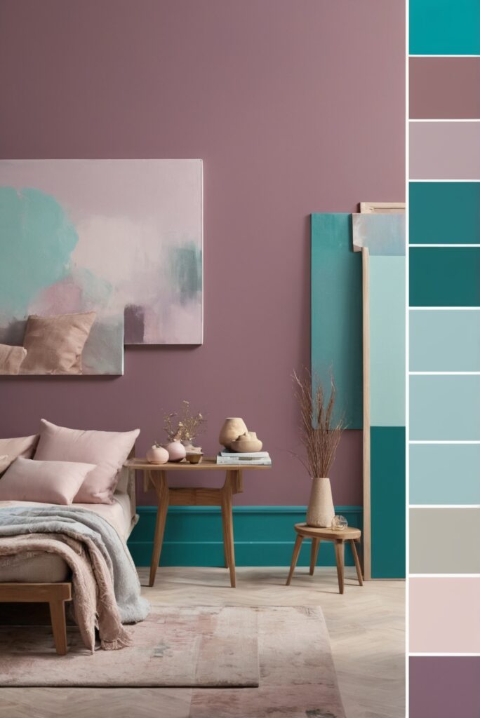 Best 5 SW Palettes colors with Turquoise and Mauve for Your Room 2024