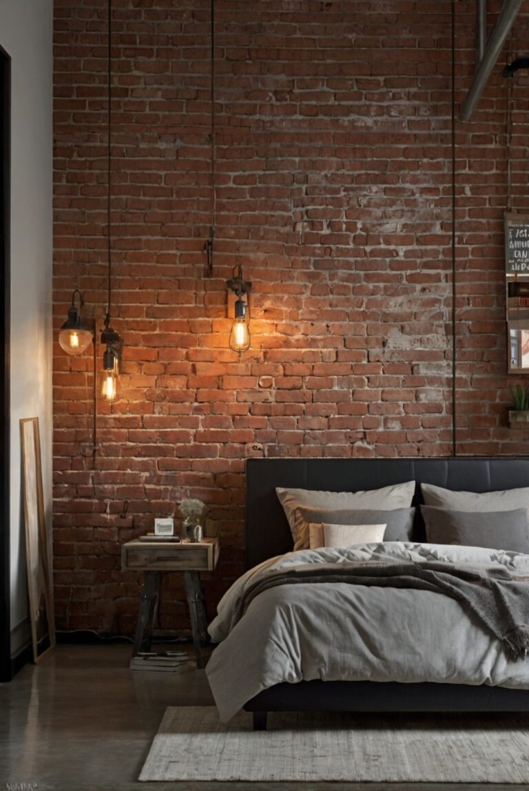 industrial brick decor, exposed brick interiors, chic brick designs, loft brick aesthetics home decorating, home interior design, interior bedroom design, kitchen designs