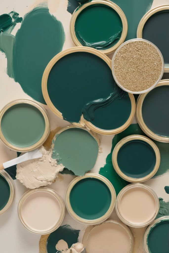 Best 5 Color SW Palettes with Emerald Green and Champagne for Your Room 2024