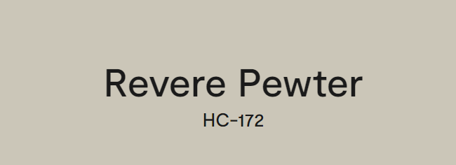 Benjamin Moore Revere Pewter (HC-172)
A versatile greige that complements the warm tones of oak wood beautifully.