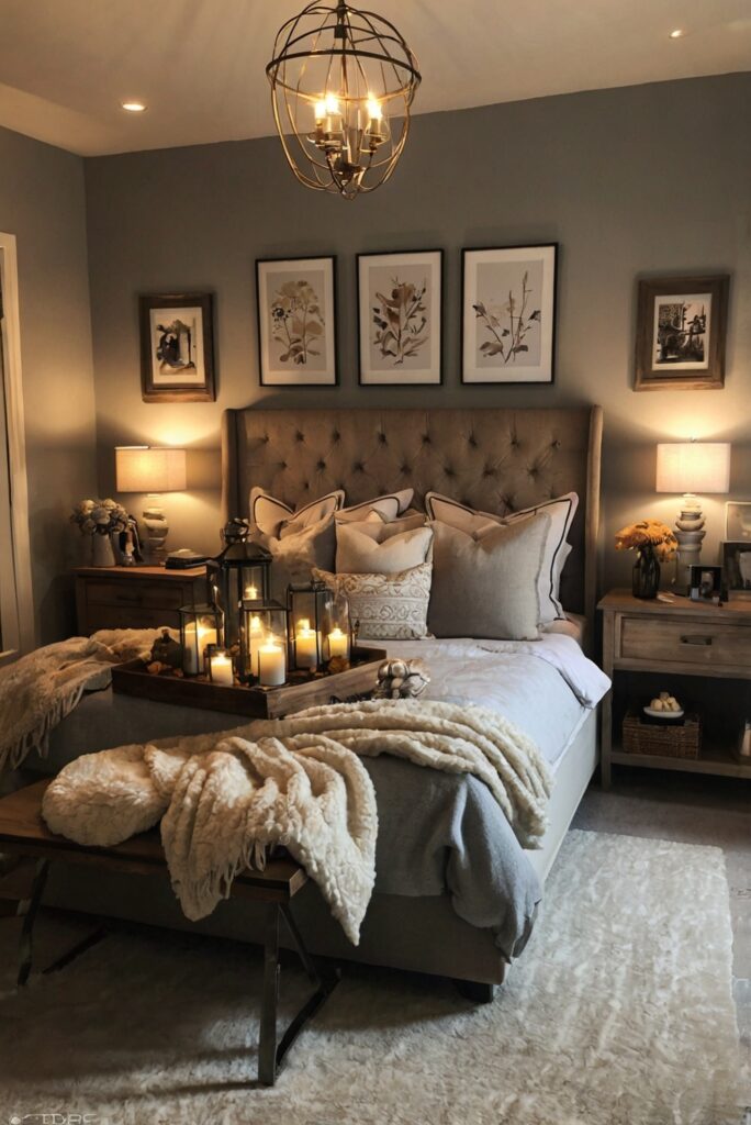 Cozy bedroom decor ideas, Fall bedroom inspiration, Bedroom renovation tips, Bedroom makeover inspiration, Cozy bedroom design.