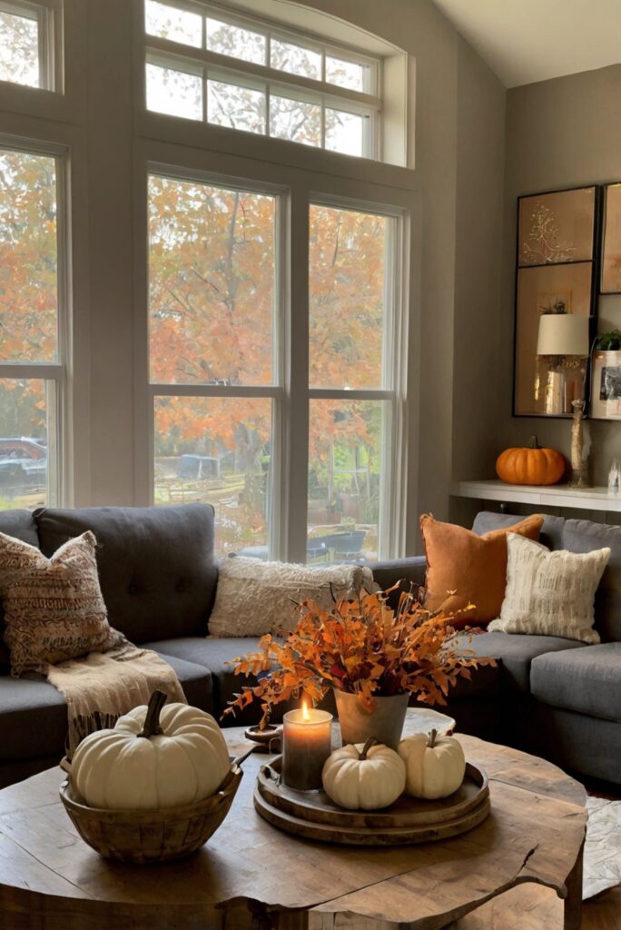 Fall décor living room, Autumn home decor, Fall decorating ideas, Cozy living room decor, Seasonal living room upgrades