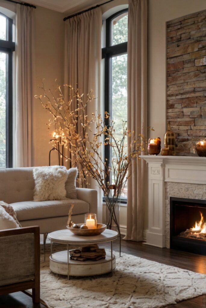 Fall decor, Living room ideas, Interior design, Home accessories, Seasonal decorations