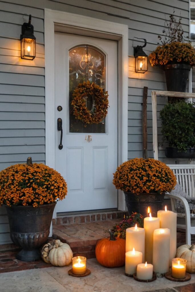 Fall porch decor, Outdoor space ideas, Fall outdoor decor, Cozy porch decor, Autumn porch ideas