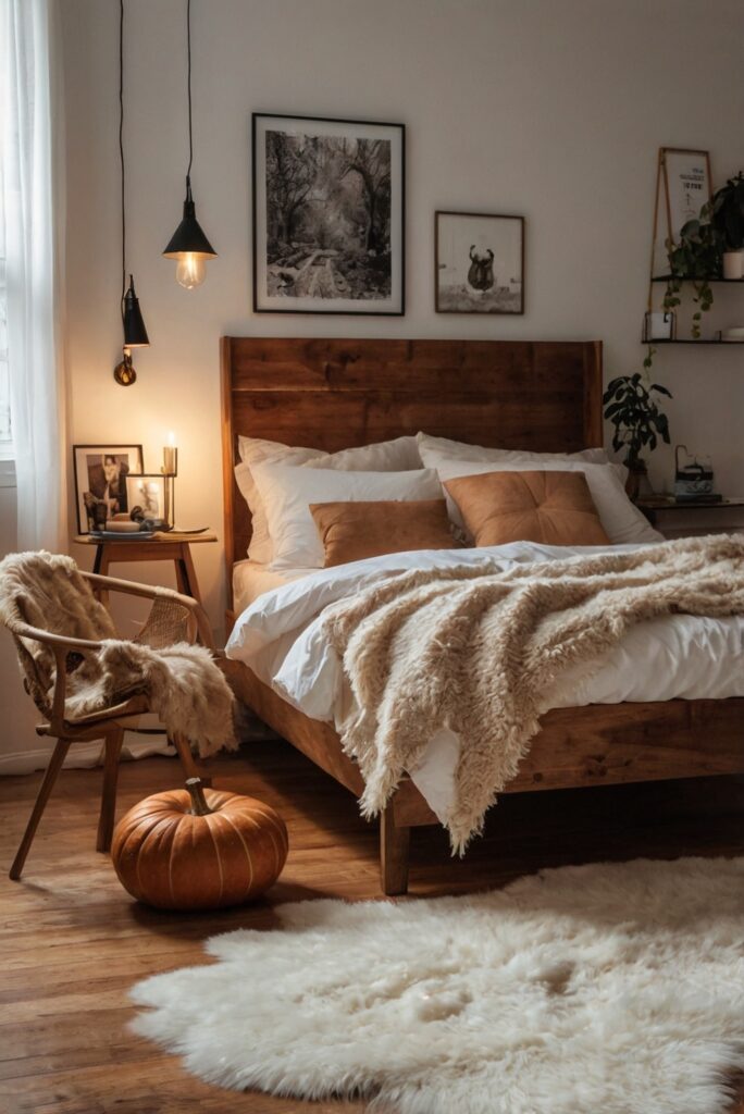 Fall room decor ideas, Cozy bedroom inspiration, Home interior design, Stylish living room decor, Modern home decor trends