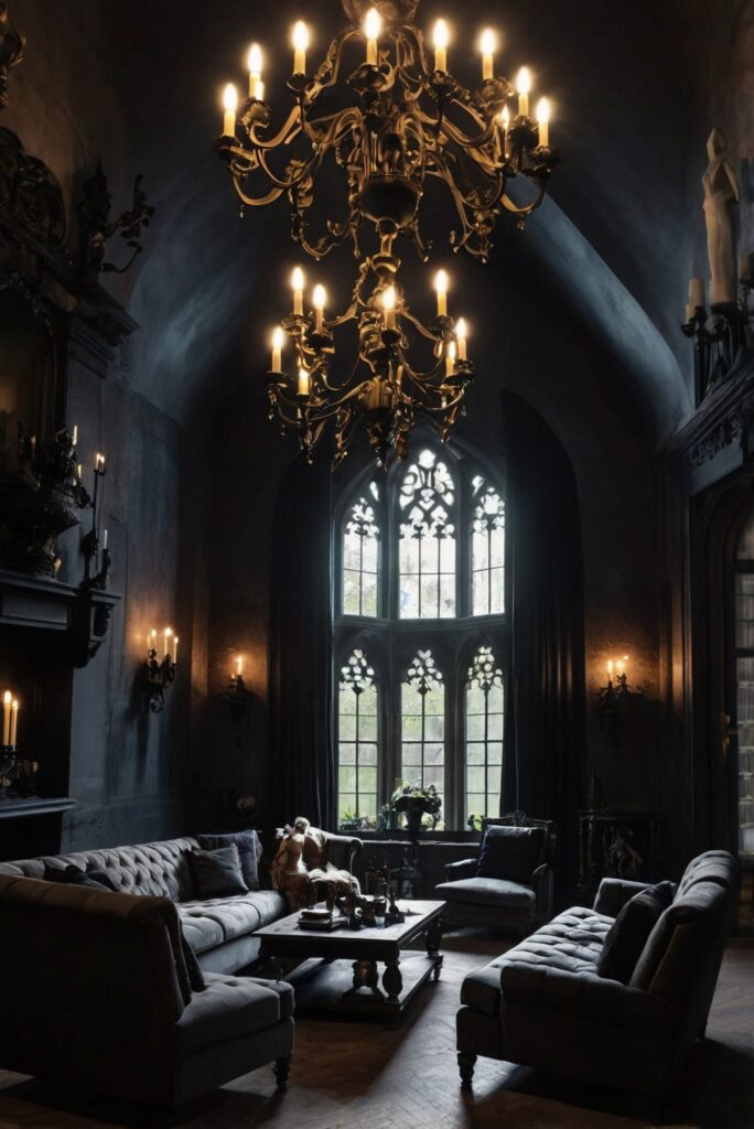 Gothic home decor, Gothic furniture, Gothic interior design, Gothic living room decor, Gothic home accessories