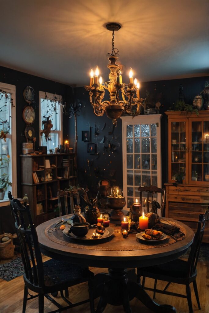 witchy decor, mystical room design, enchanted interior design, occult style, spiritual home decor