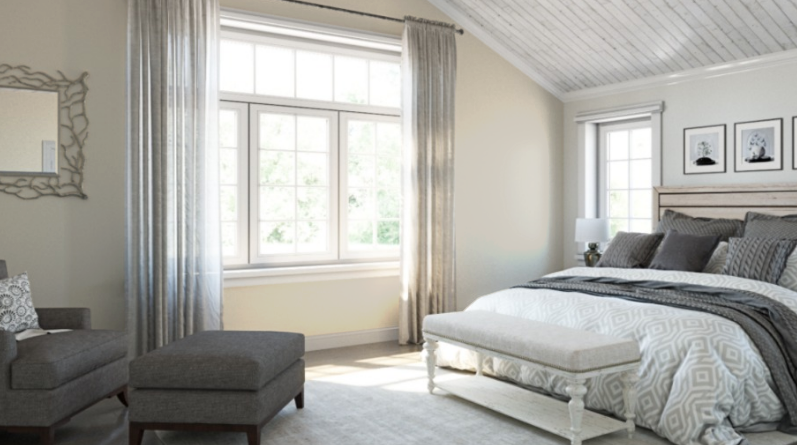 Sherwin Williams Shoji White (SW 7042)
A warm, off-white that brings a subtle, elegant contrast to Evergreen Fog.

