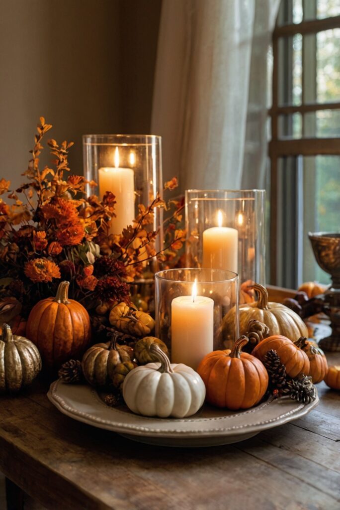 Stunning Thanksgiving room decor, Thanksgiving table setting ideas, Elegant Thanksgiving decorations, Cozy Thanksgiving home accents, Festive Thanksgiving centerpiece ideas