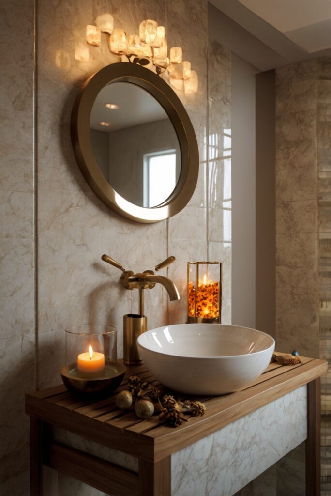 spa-like bathroom decor, luxury bathroom upgrades, upscale bathroom renovation, elegant spa bathroom, high-end bathroom remodel