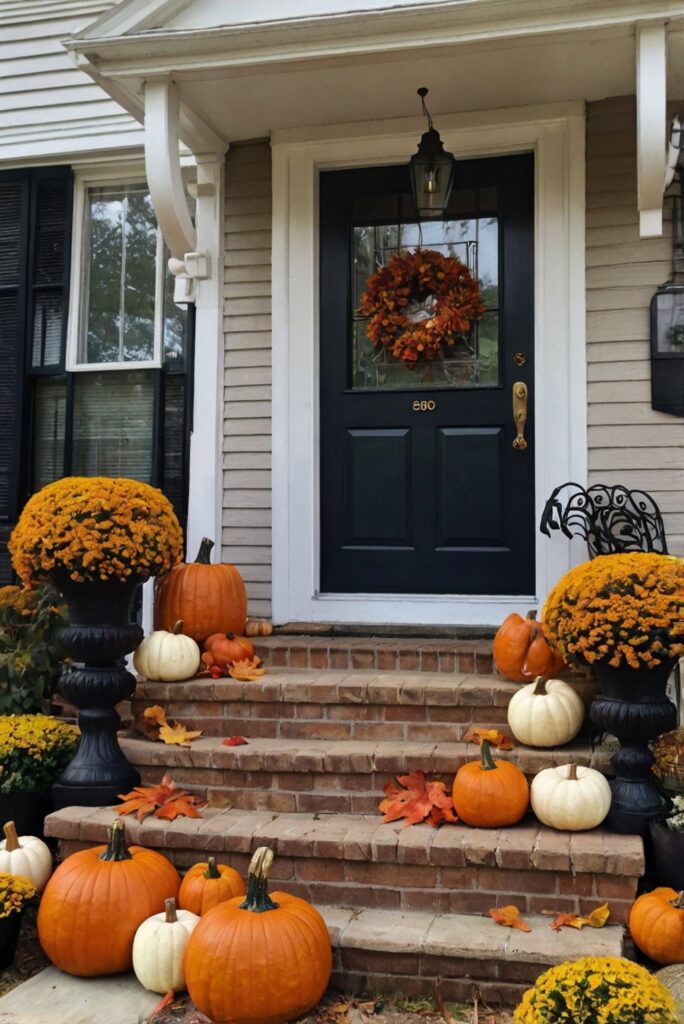 Stunning Fall Porch Decor, Cozy Autumn Welcome, Outdoor Autumn Decor, Fall Front Porch Ideas, Seasonal Outdoor Decorating