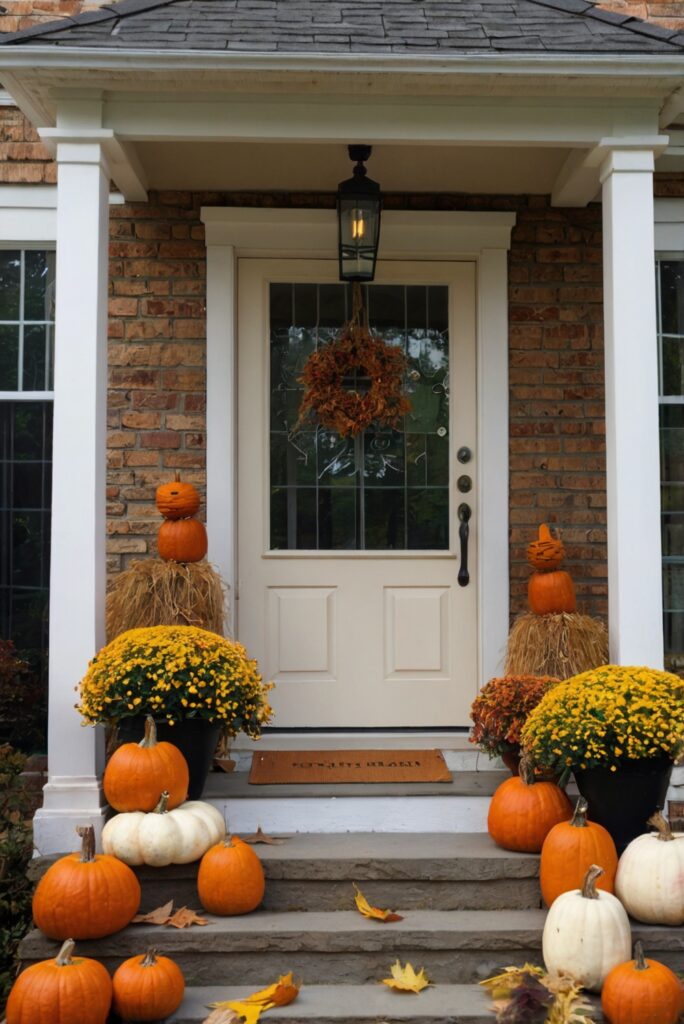 Fall decor ideas, Fall porch decor, Fall entryway decor, Fall outdoor decor, Fall home accents