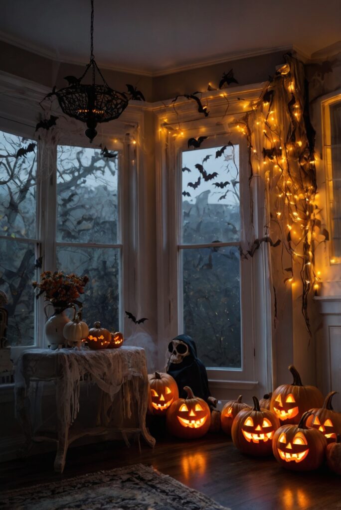 Halloween decor ideas, Halloween decorations, haunted house decor, spooky home decor, Halloween room makeover