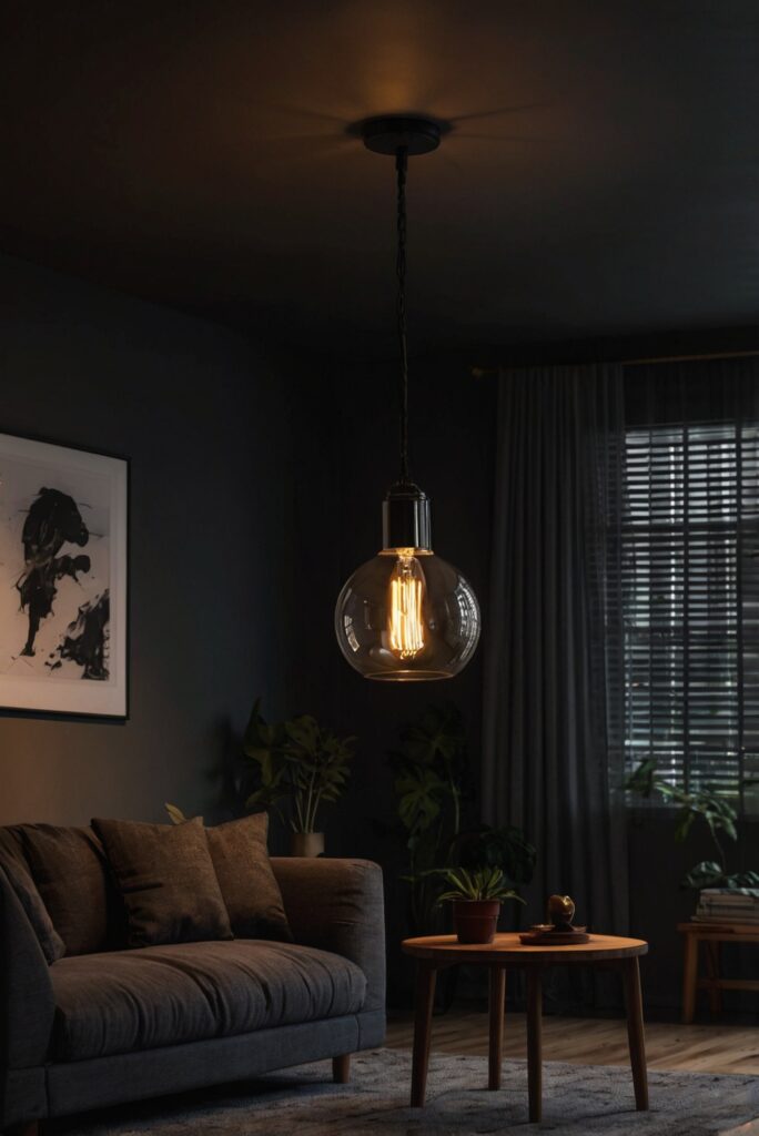 dark home decor, stylish atmosphere, home design, elegant interior, modern living