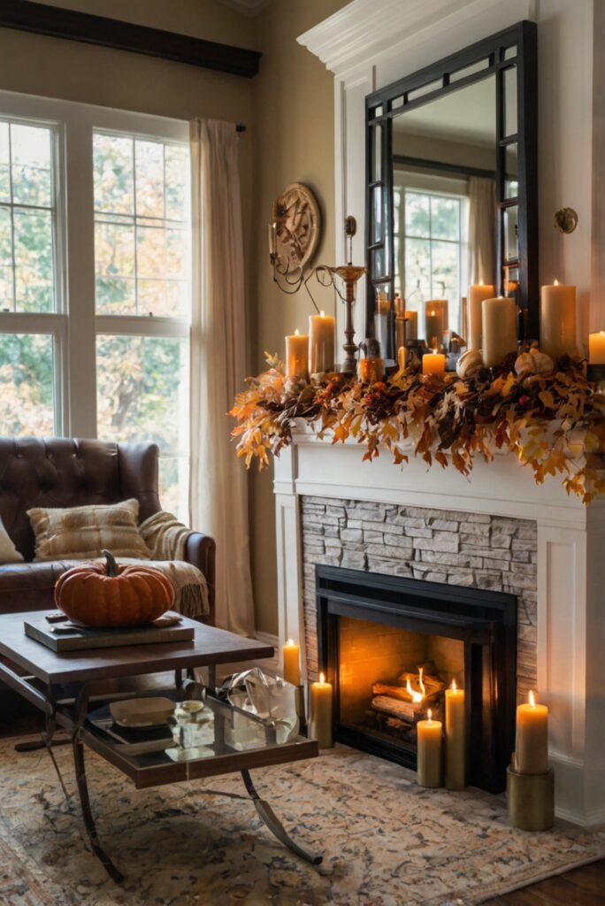 Fall mantle decor ideas, Fall home decor, Autumn mantle decorations, Home interior design, Fireplace decor