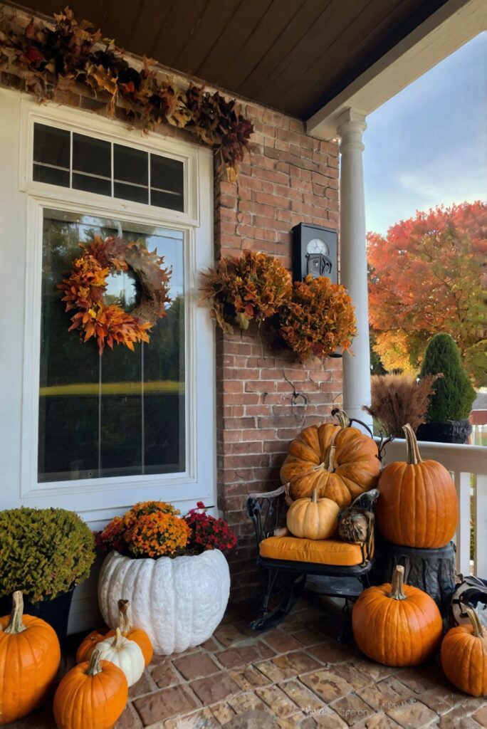 Fall porch decor, Outdoor fall decorations, Autumn porch ideas, Fall front porch, Fall porch accessories