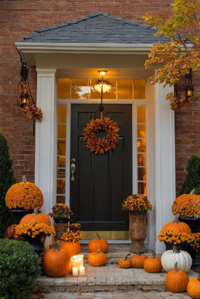 Fall porch decor, Autumn outdoor decorations, Outdoor fall decorating, Fall front porch, Seasonal porch decorations