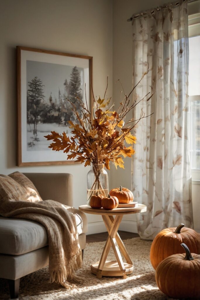 Fall room decor, Seasonal home decor, Stylish home inspiration, Cozy room design, Autumn interior design