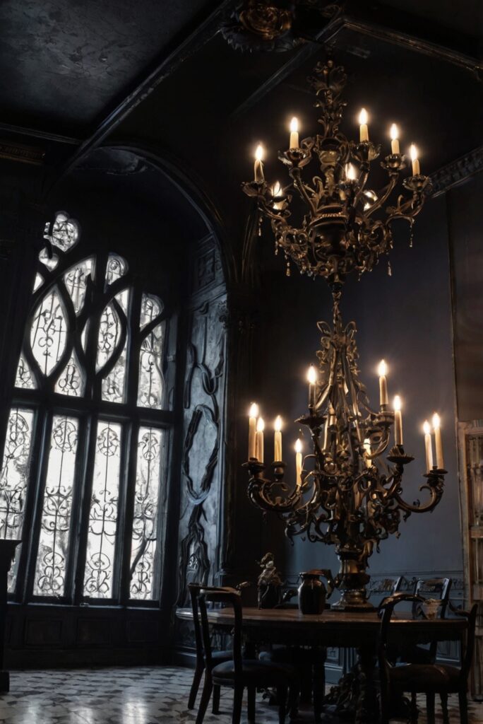 Gothic home decor, Elegant home decor, Gothic style interior, Dark home accessories, Gothic-themed furniture