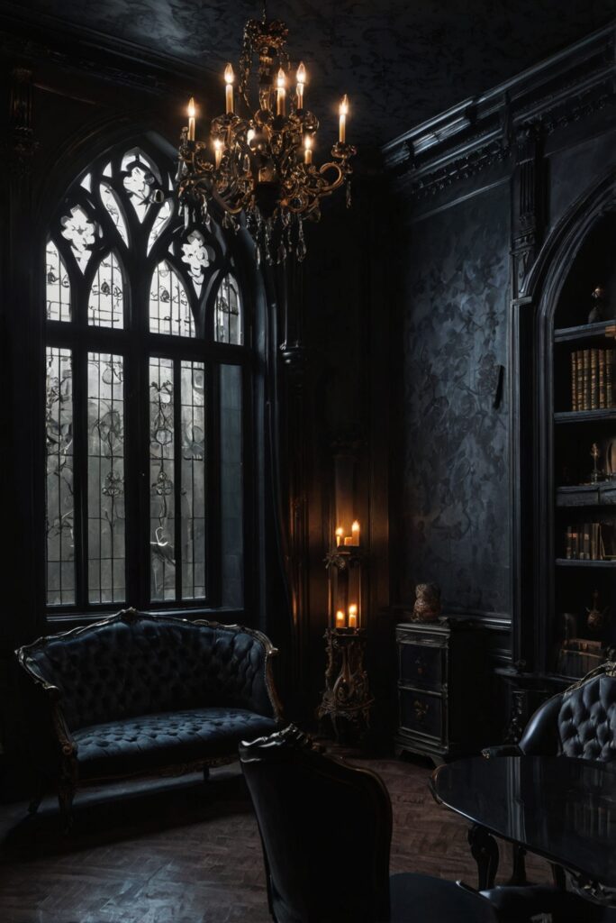 Gothic home decor, Dark home accessories, Vintage home furnishings, Medieval interior design, Gothic-inspired furniture