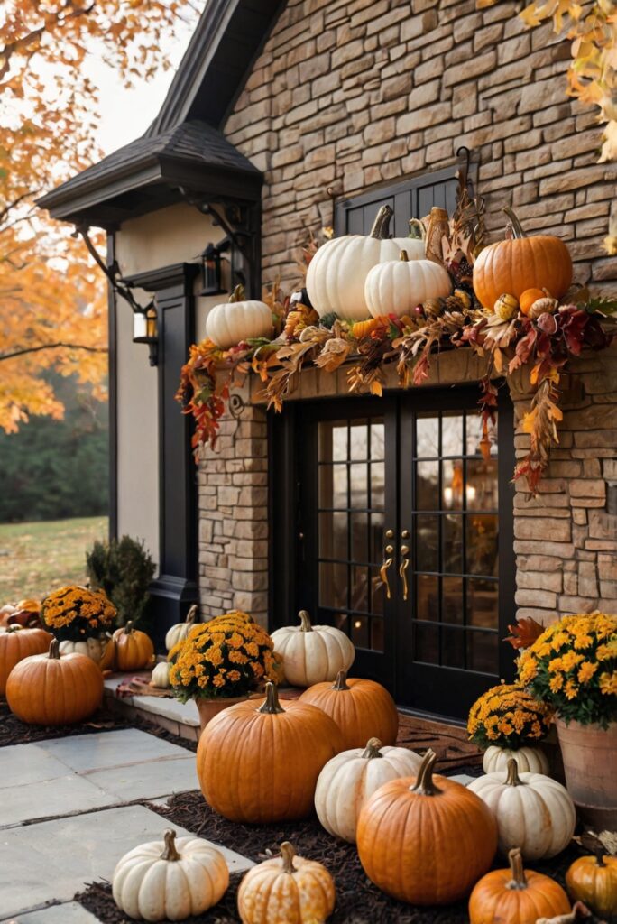 Thanksgiving outdoor decor ideas, Thanksgiving outdoor decorations, Outdoor Thanksgiving decorating, Thanksgiving porch decorations, Outdoor Thanksgiving lights